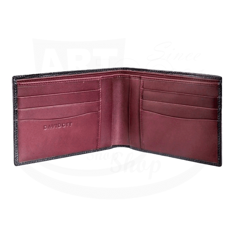 Davidoff Bifold Credit Card Holder/Wallet in Black Leather, 10232
