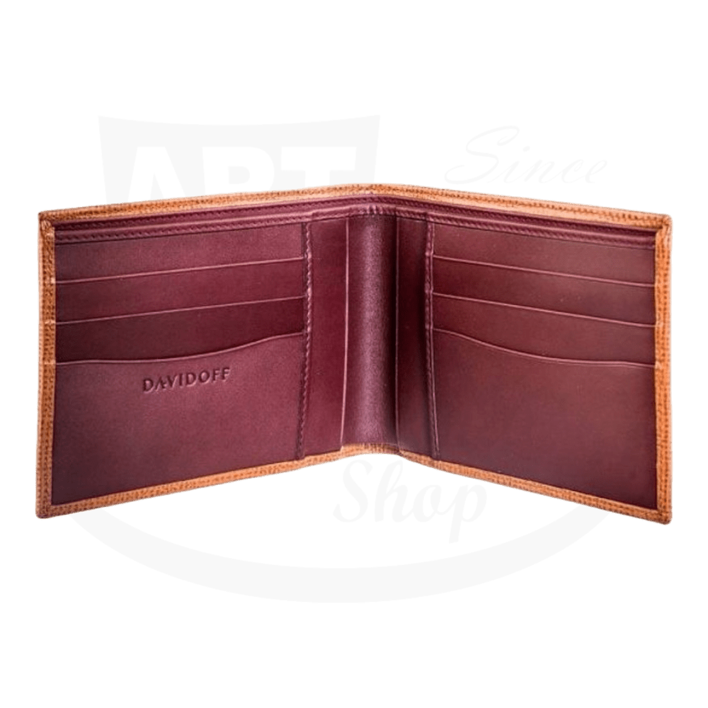 Davidoff Leather Bifold Credit Card Holder/Wallet in Chestnut, 10233