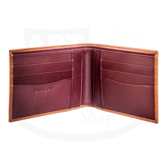 Davidoff Leather Bifold Credit Card Holder/Wallet in Chestnut, 10233