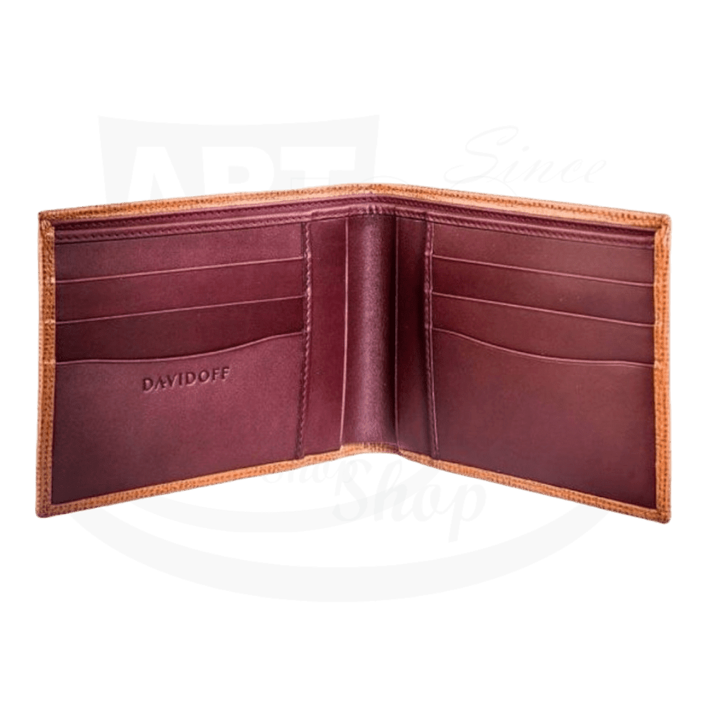 Davidoff Leather Bifold Credit Card Holder/Wallet in Chestnut, 10233