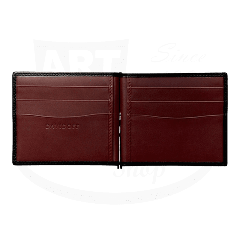 Davidoff Credit Card with Money Clip in Black Leather, 10234