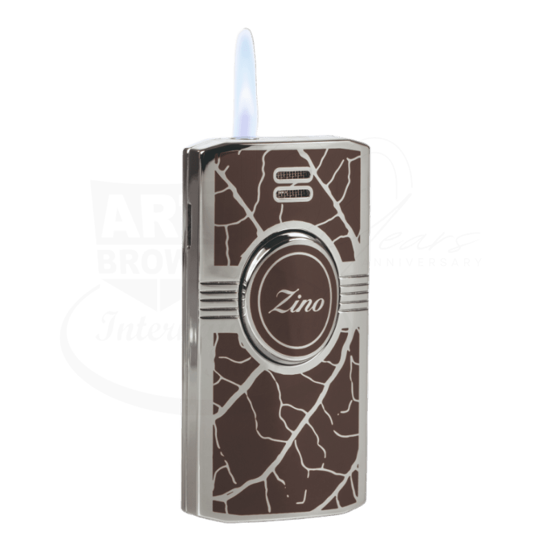 Zino Graphic Brown Tobacco Leaf Torch Lighter