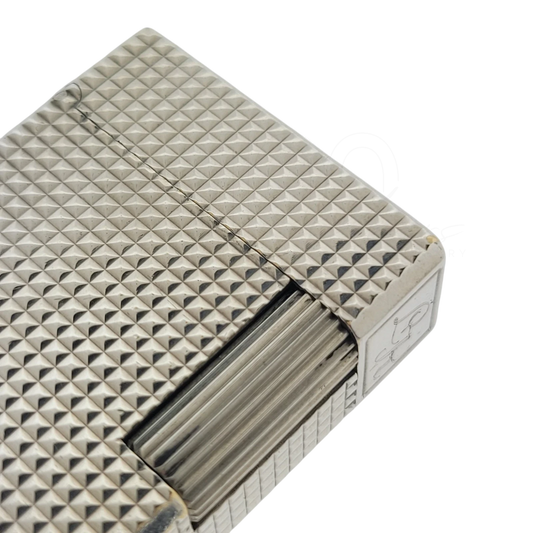S.T. Dupont Ligne 1 BS Palladium Diamondhead lighter 011110 with textured palladium finish and soft flame mechanism