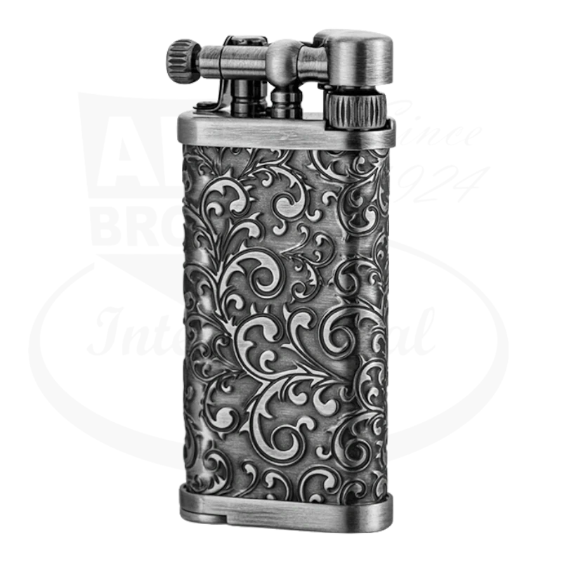 IM Corona Old Boy 64 Pipe Lighter with arabesque design in silver