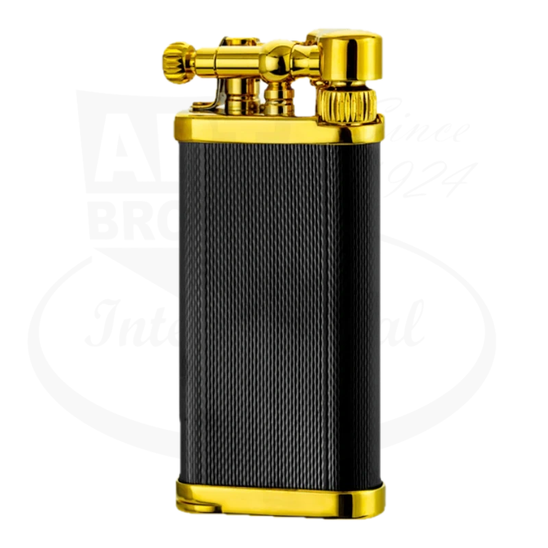 IM Corona Old Boy 64 Pipe Lighter with barley grain design in black and brass