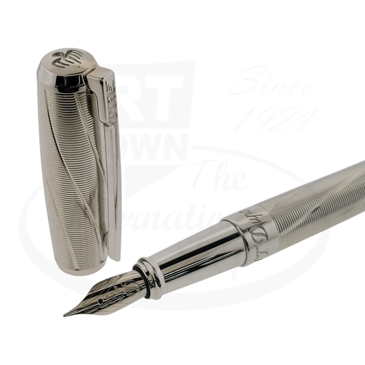 S.T. Dupont Limited Edition James Bond Spectre Palladium Fountain Pen 141033 sleek metal body silver finish