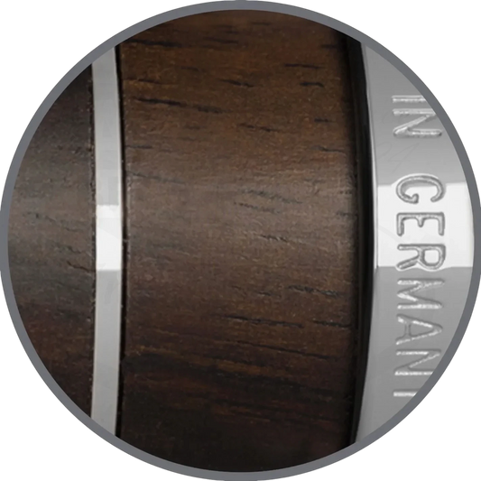 Graf von Faber-Castell Classic Anello Grenadilla rollerball pen showing dark wood barrel and platinum-plated rings detail