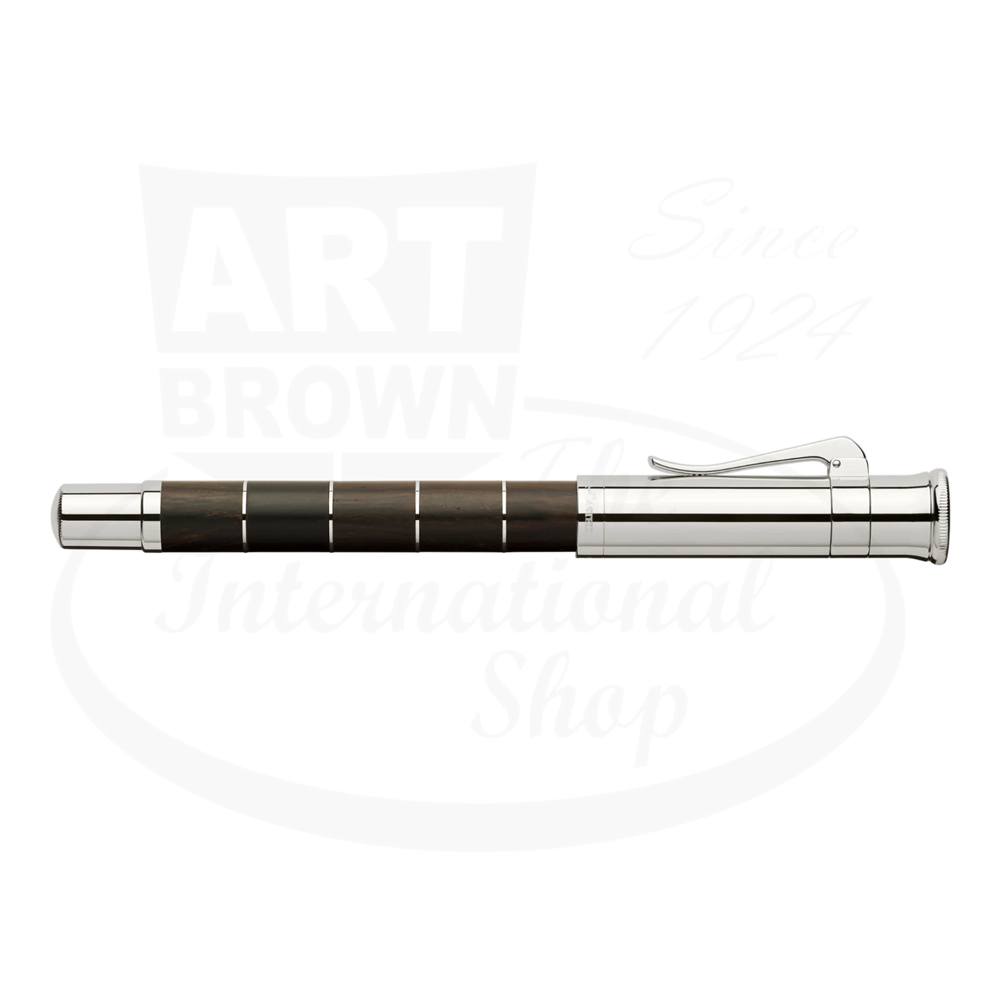 Graf von Faber-Castell Classic Anello rollerball pen with segmented Grenadilla wood barrel and platinum-plated rings