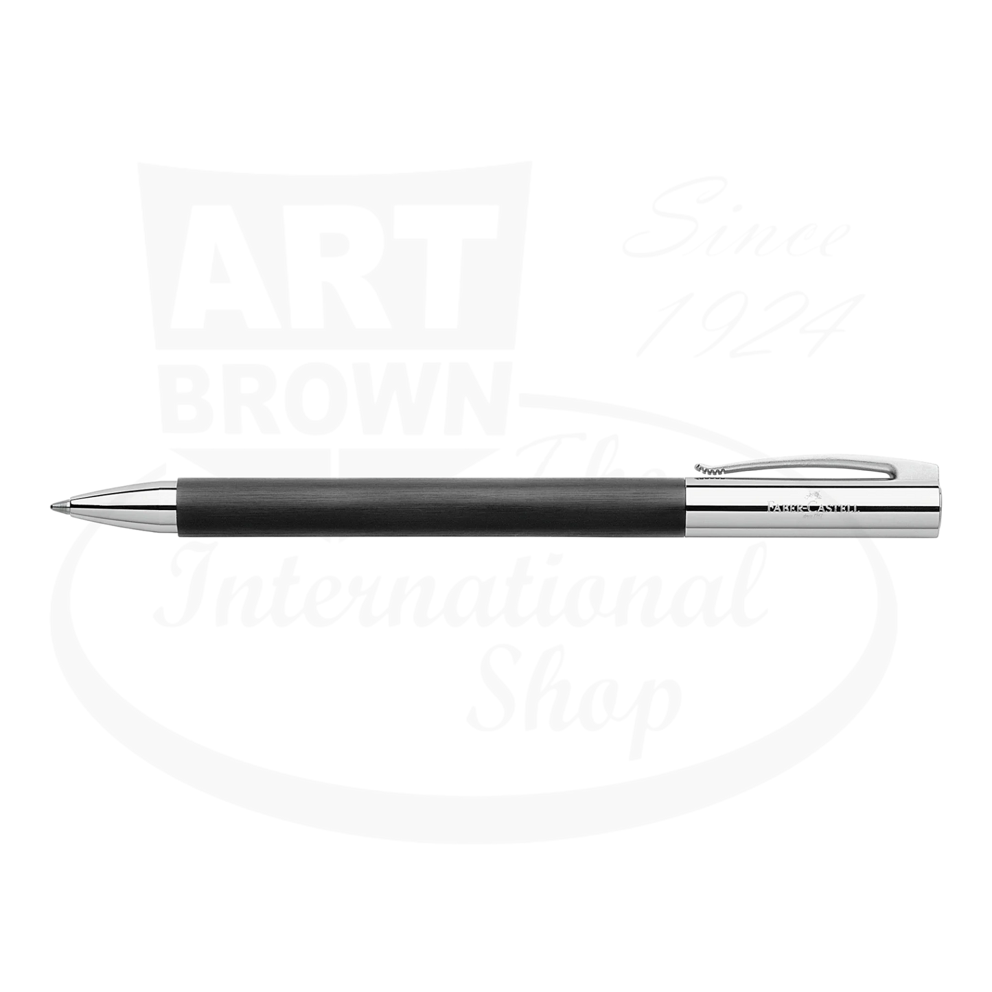 Faber-Castell Ambition ballpoint pen polished black resin with chrome trim sleek metal tip and clip design