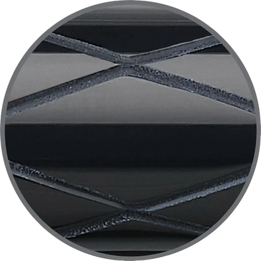 Faber-Castell Ambition Black Rhombus Fountain Pen polished black resin barrel with engraved rhombus pattern close-up
