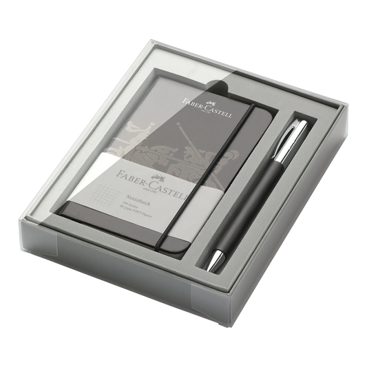 Faber-Castell Ambition Black Resin Ballpoint & Notebook Gift Set