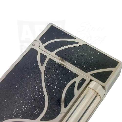 S.T. Dupont Limited Edition Ligne 2 Magic Wishes Lighter Display Model, 016023, gallery position 2, silver ribbed roller close-up