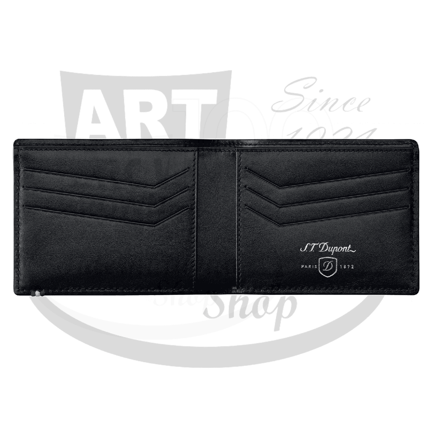S.T. Dupont Punched Black 6 Credit Card Billfold Wallet, 170401DC