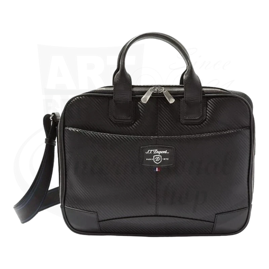 S.T. Dupont Defi Black Carbon Leather Medium Laptop & Document Holder Bag, 171003