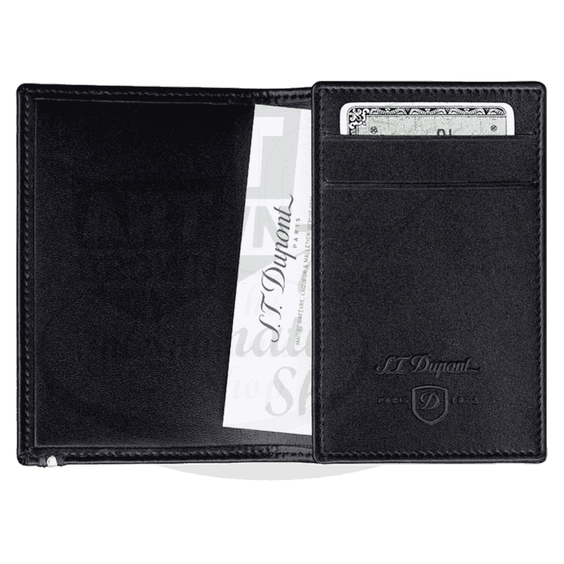 S.T. Dupont Line D Black Leather Business Card Holder, 180013