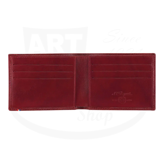 S.T. Dupont Soft Diamond Grained Leather 6 Credit Card Billfold Red, 180280