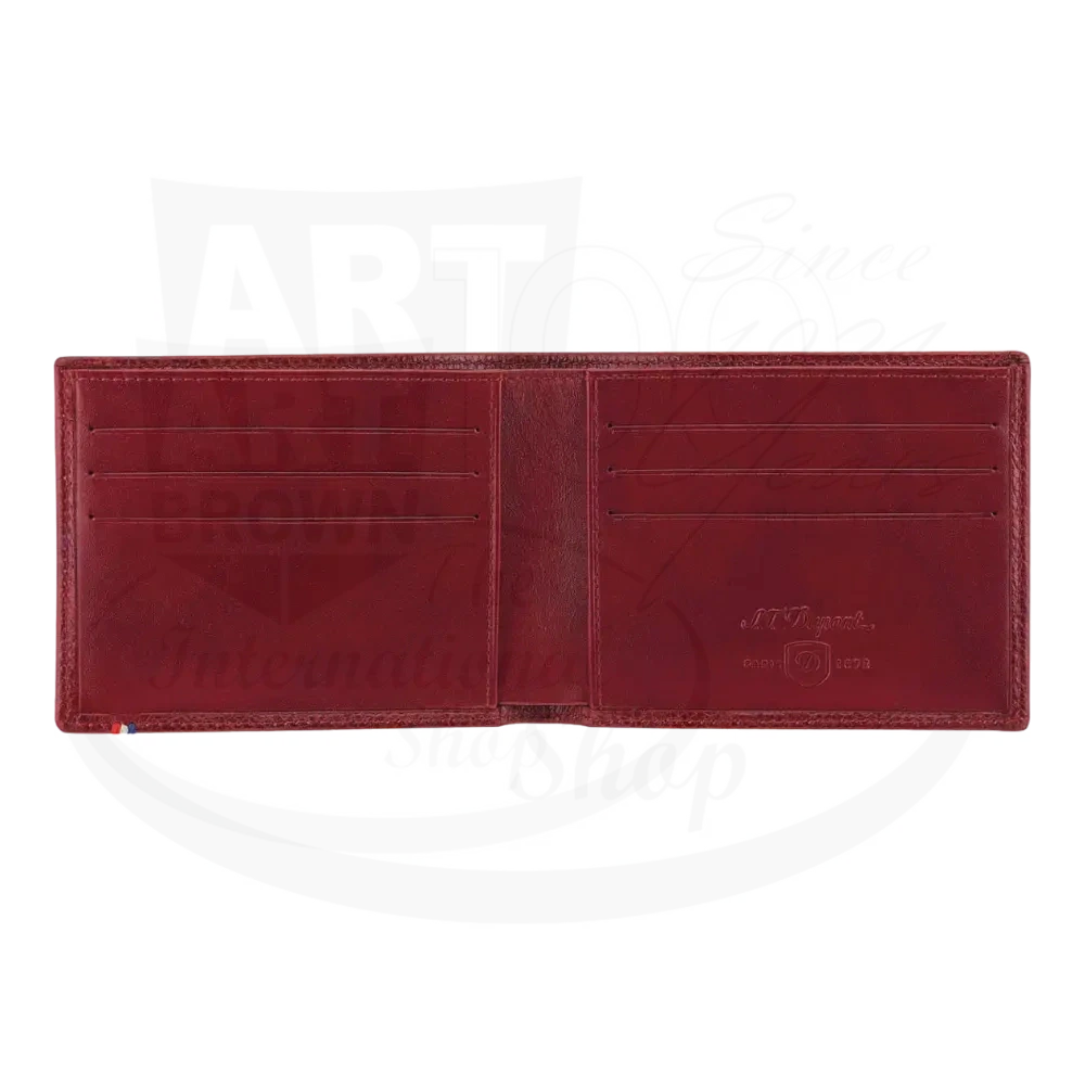 S.T. Dupont Soft Diamond Grained Leather 6 Credit Card Billfold Red, 180280