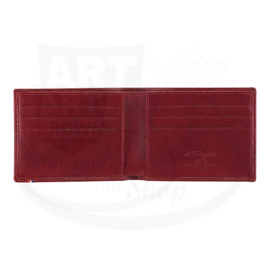 S.T. Dupont Soft Diamond Grained Leather 6 Credit Card Billfold Red, 180280