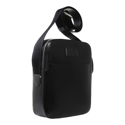 S.T. Dupont Line D Black Leather Medium Cross Shoulder Bag, 181011