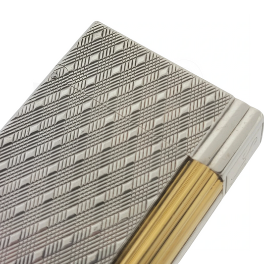 Preowned S.T. Dupont Gatsby Écossais (Scottish) Palladium & Gold Lighter, 018102