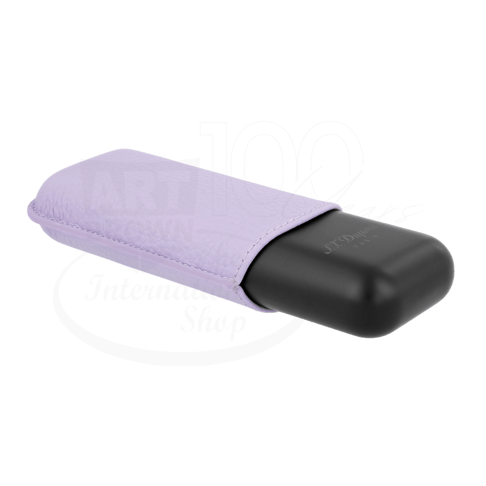 S.T. Dupont Metal Base Matte Black & Lilac 2 Cigar Case, 183162