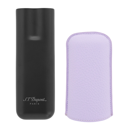 S.T. Dupont Metal Base Matte Black & Lilac 2 Cigar Case, 183162
