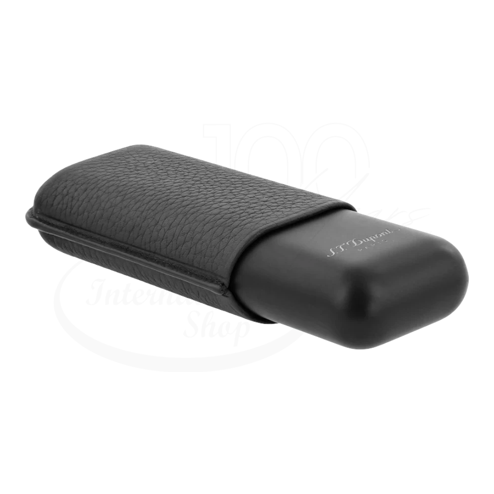 S.T. Dupont Metal Base Matte Black & Black 2 Cigar Case, 183240