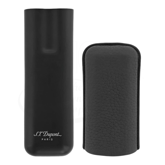 S.T. Dupont Metal Base Matte Black & Black 2 Cigar Case, 183240