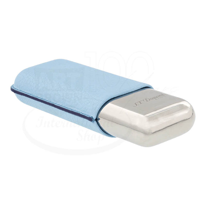 S.T. Dupont Metal Base Turquoise & Chrome 2 Cigar Case, 183264