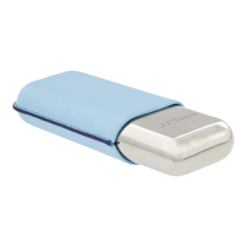 S.T. Dupont Metal Base Turquoise & Chrome 2 Cigar Case, 183264