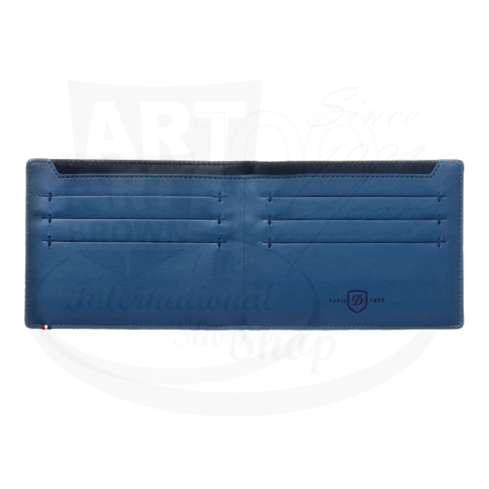 S.T. Dupont Line D Slim 7 Credit Card Billfold Wallet Blue, 184300