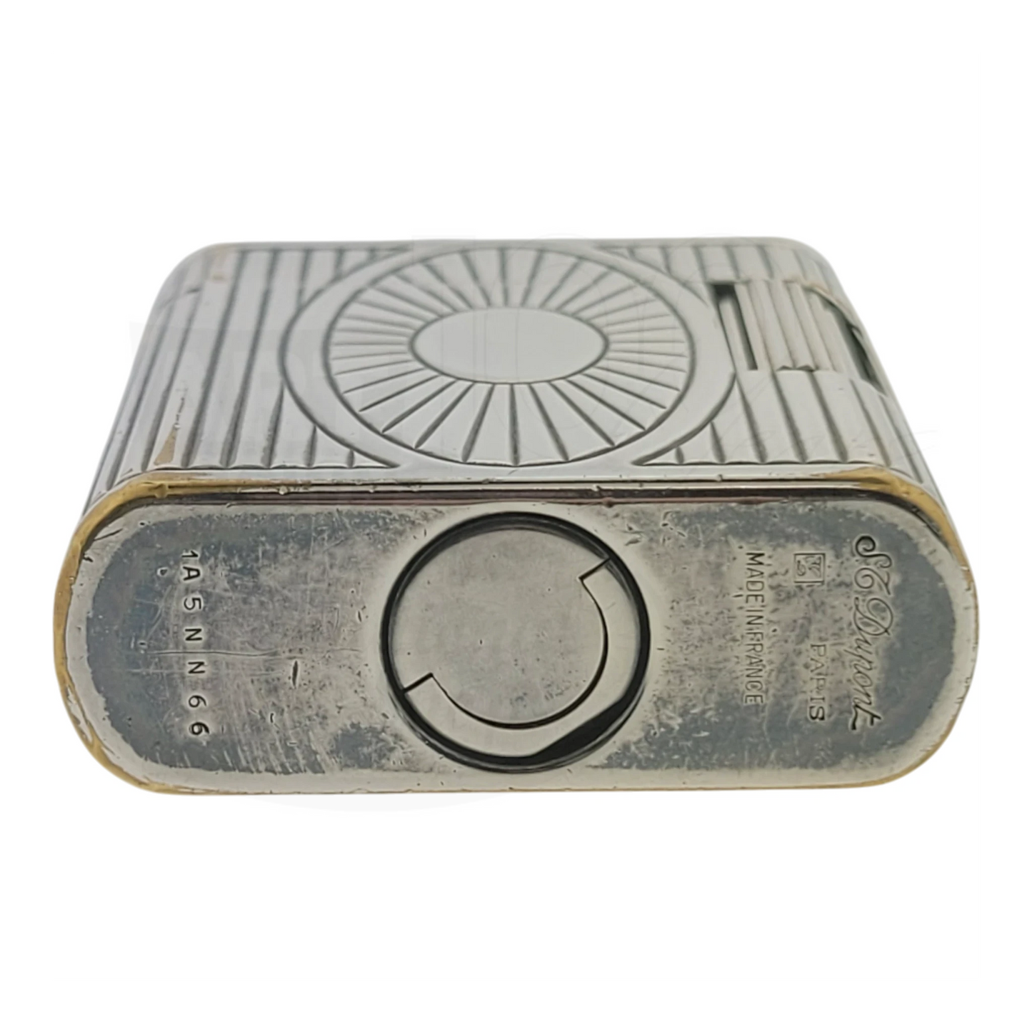 Preowned Vintage S.T. Dupont Soubreny Palladium Sun Medallion Guilloche, 019105-D1