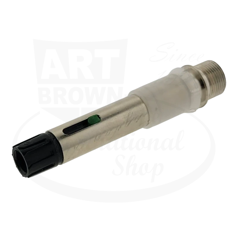 Montblanc Meisterstuck MB132491 stainless steel twist propeller mechanism with black plastic end cap and green indicator window for midsize ballpoint pen