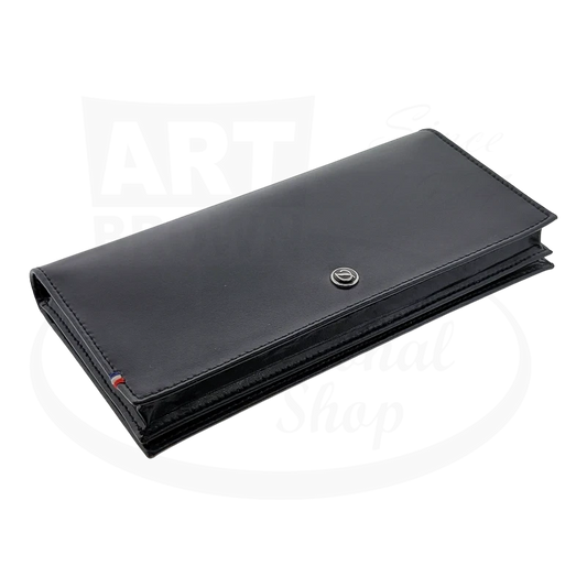 S.T. Dupont Line D 180005 Black leather long vertical men's wallet slim 7 credit card slots