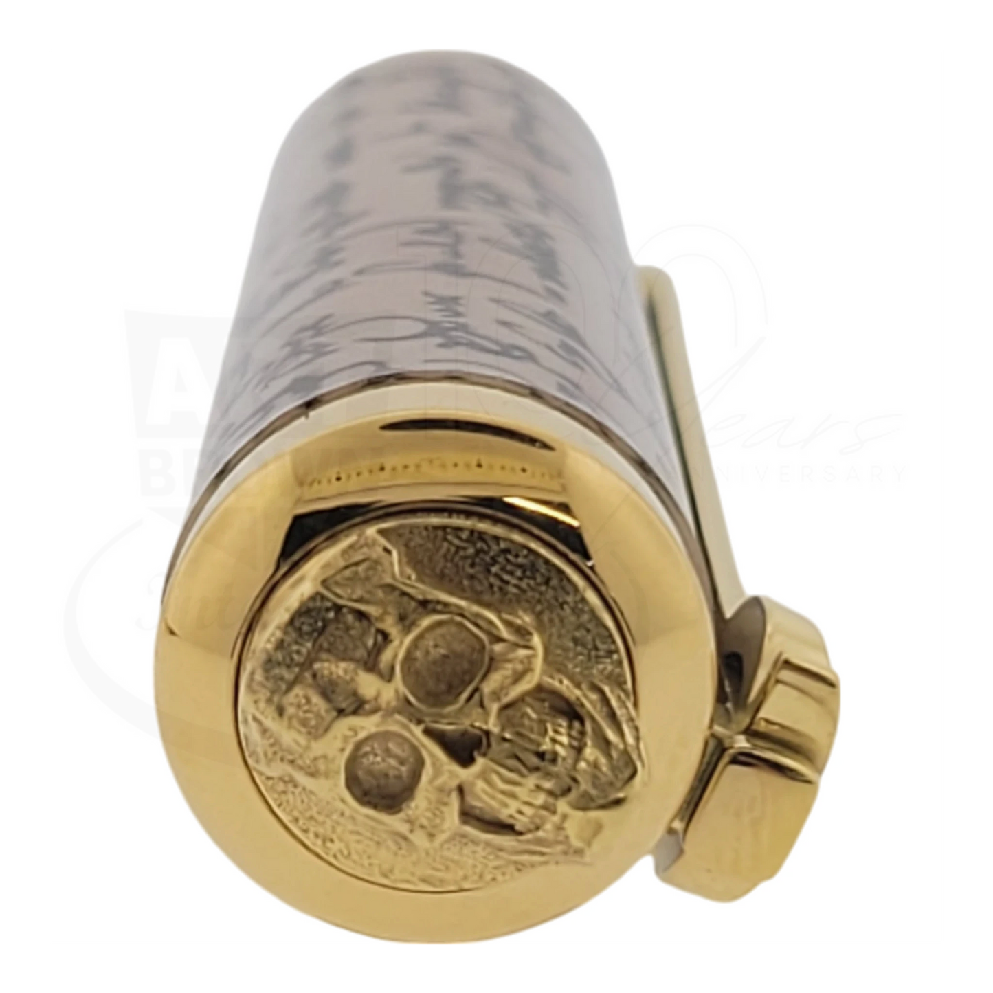 S.T. Dupont Limited Edition Sword Shakespeare Rollerball Pen, 292103, close-up of gold engraved cap end detail gallery 7
