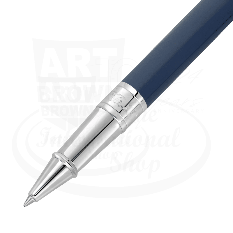 S.T. Dupont D-Initial Blue/Chrome Rollerball Pen, 262205