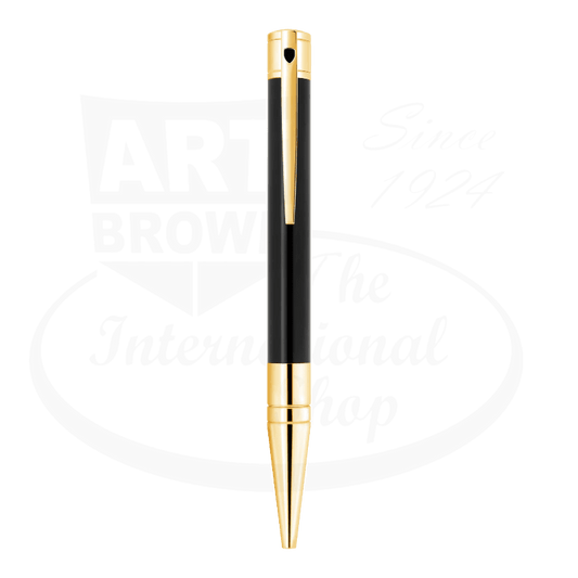 S.T. Dupont D-Initial Black and Gold Ballpoint Pen, 265202