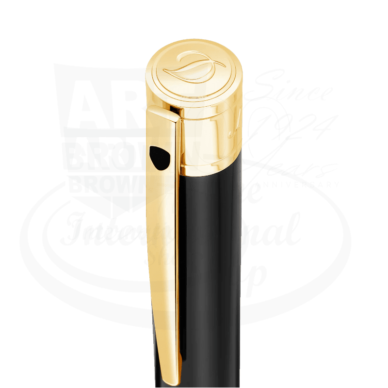 S.T. Dupont D-Initial Black and Gold Ballpoint Pen, 265202