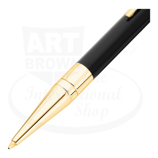S.T. Dupont D-Initial 265202 yellow gold black resin ballpoint pen sleek design luxury writing instrument