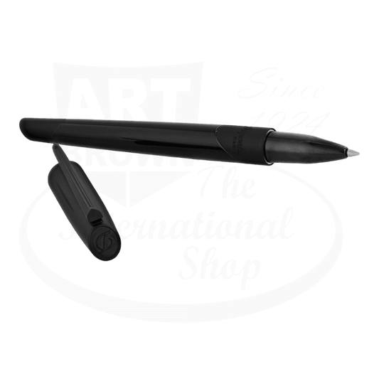 S.T. Dupont Defi Millennium 402003 brass rollerball pen in matte black lacquer finish with chrome accents and magnetic cap