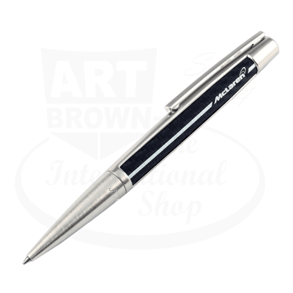 S.T. Dupont McLaren Défi Carbon Fiber Ballpoint Pen 405717 sleek black carbon fiber with silver accents