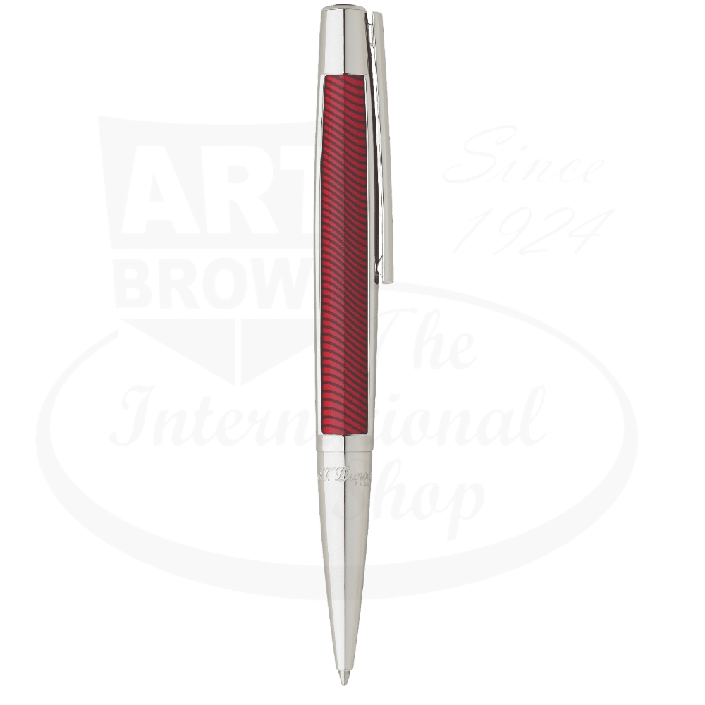 S.T. Dupont Défi Red Vibration Ballpoint Pen 405724 composite palladium body red with silver accents