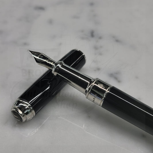 S.T. Dupont Line D Medium Black and Palladium Fountain Pen, 410100M
