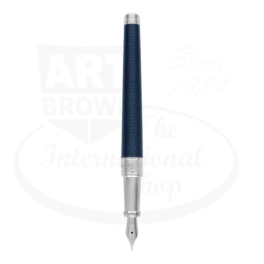 S.T. Dupont Line D Fire Head Blue and Palladium Fountain Pen, 410104M