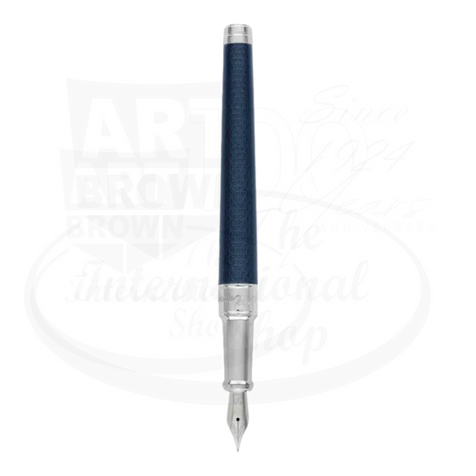 S.T. Dupont Line D Fire Head Blue and Palladium Fountain Pen, 410104M