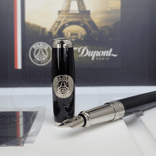 S.T. Dupont Line D Paris Saint Germain Fountain Pen Black Lacquer And Palladium, 410689