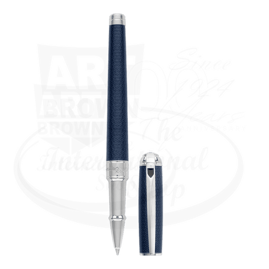S.T. Dupont Line D Fire Head Blue and Palladium Rollerball Pen, 412104M