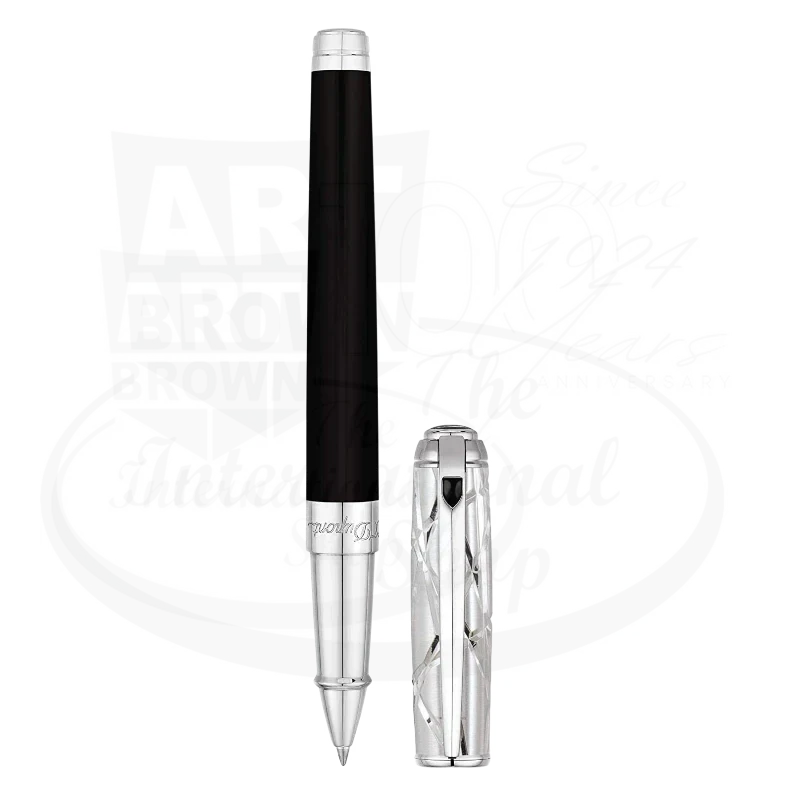 S.T. Dupont Line D Black Natural Lacquer & Palladium Pen 410108M palladium finish black lacquer barrel sleek design
