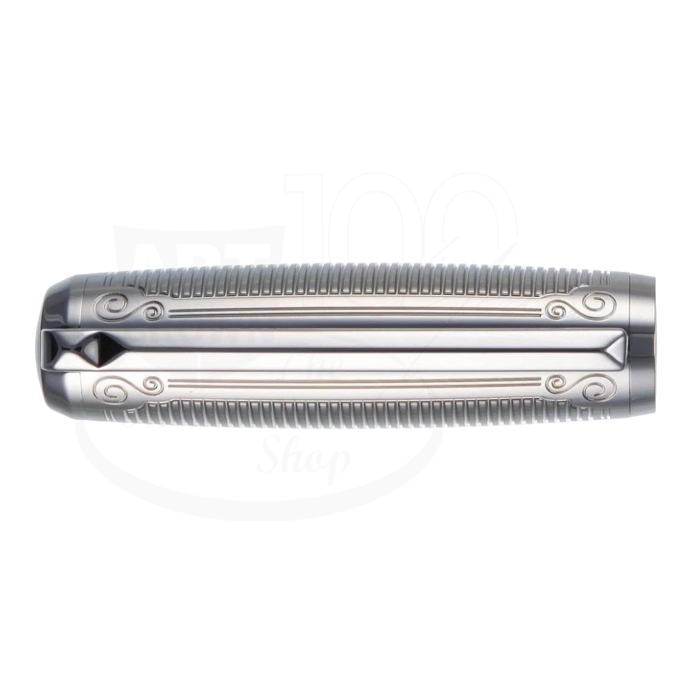 S.T. Dupont Line D Arabesque rollerball pen cap with palladium finish and intricate engraved scroll detailing
