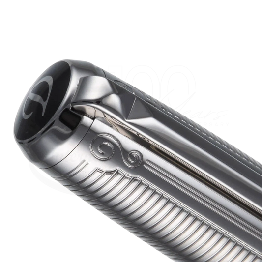 S.T. Dupont Line D 412673 palladium rollerball pen with arabesque engraving and polished shiny finish